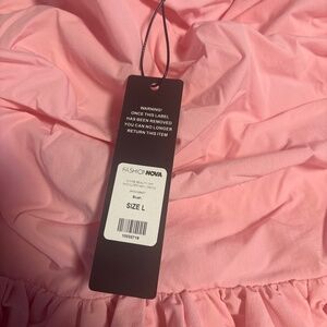 Pink off shoulder dress